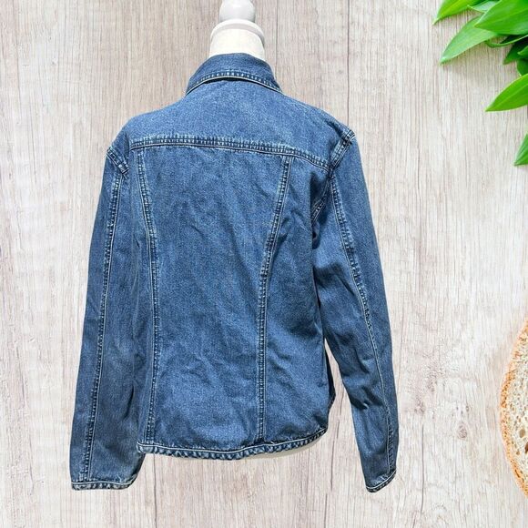 Talbots Womens Jean Denim Jacket Size Medium Vintage 90s Y2K Retro - Picture 4 of 8
